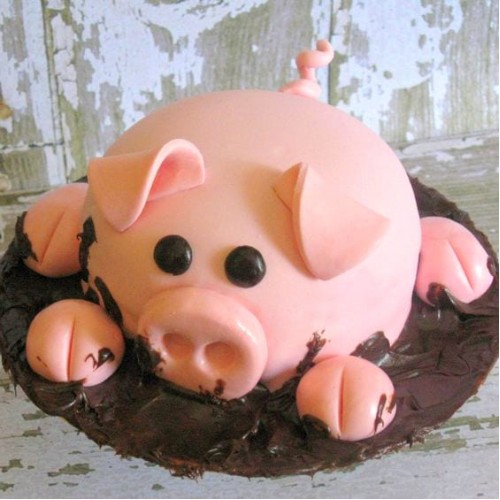 Pig Shape Fondant Cake Delivery in Ghaziabad