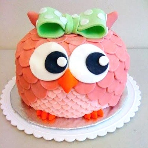 Pink Owl Birthday Cake Delivery in Ghaziabad