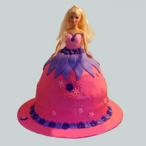 Royal Barbie Doll Fondant Cake Delivery in Ghaziabad