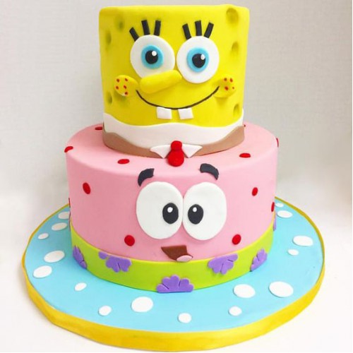 Sponge Bob and Patrick Fondant Cake Delivery in Ghaziabad