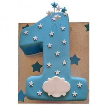 Starry Gaze 1st Birthday Fondant Cake Starry Gaze 1st Birthday Fondant Cake