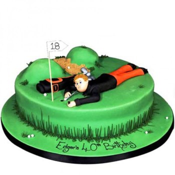 Stunning Golf Course Fondant Cake Stunning Golf Course Fondant Cake