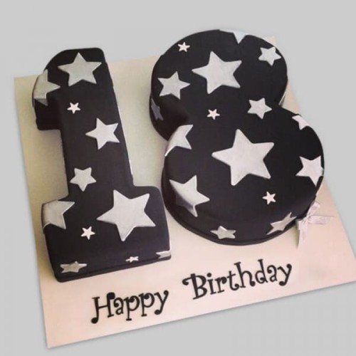 Sweet Eighteen Birthday Fondant Cake Delivery in Ghaziabad