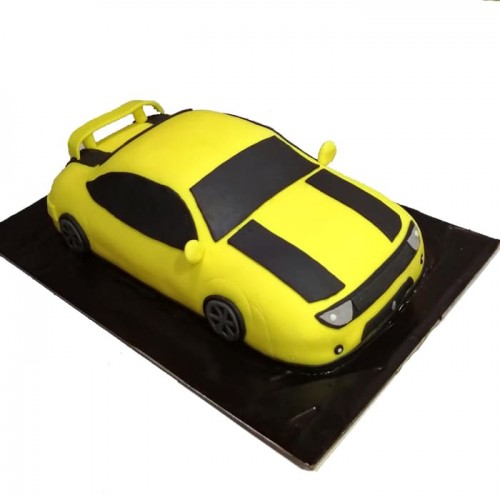 Yellow Designer Car Cake Delivery in Ghaziabad