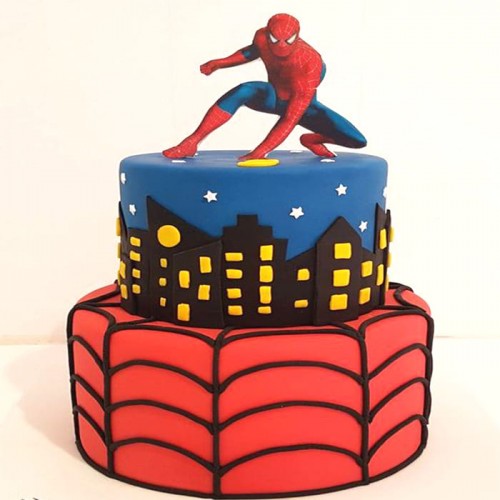 2 Tier Amazing Spiderman Designer Cake Delivery in Ghaziabad