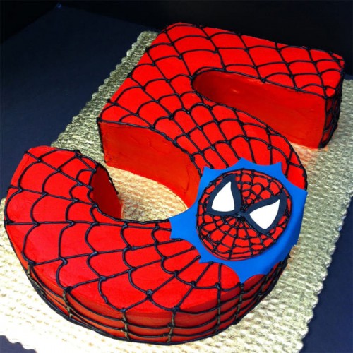 5 Number Spiderman Theme Cake Delivery in Ghaziabad