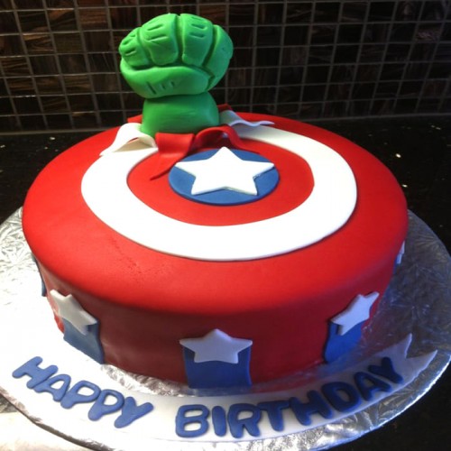Avengers Customized Fondant Cake Delivery in Ghaziabad