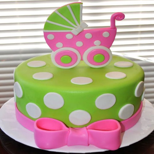 Baby Carriage Theme Fondant Cake Delivery in Ghaziabad