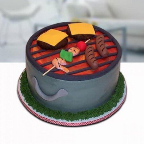 Barbeque Theme Fondant Cake Delivery in Ghaziabad