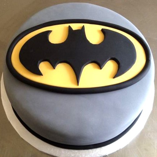 Batman Logo Fondant Cake Delivery in Ghaziabad