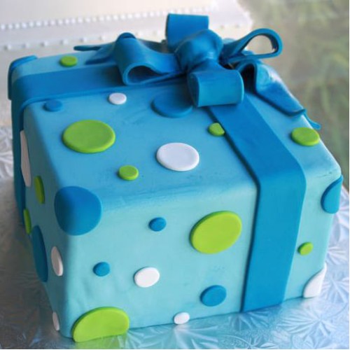 Blue Gifts Box Fondant Cake Delivery in Ghaziabad