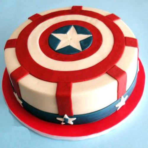 Captain America Shield Fondant Cake Delivery in Ghaziabad