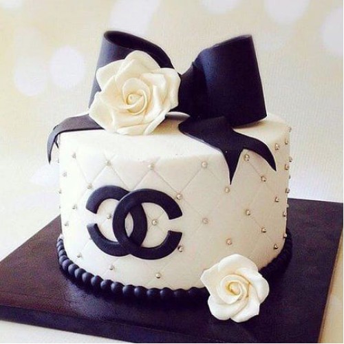 Chanel Theme Fondant Cake Delivery in Ghaziabad