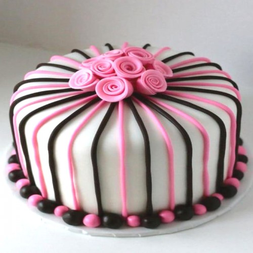 Colorful Love Romantic Fondant Cake Delivery in Ghaziabad