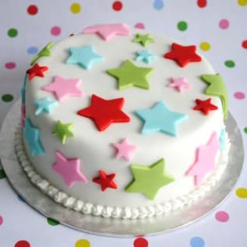 Colorful Stars Fondant Cake Delivery in Ghaziabad