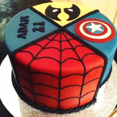 Cool Avengers Theme Fondant Cake Delivery in Ghaziabad