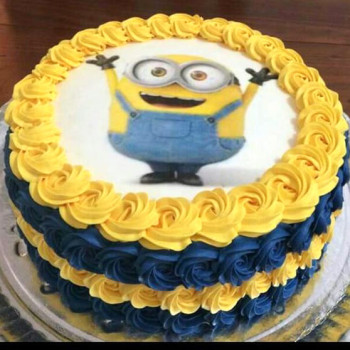 Cute Minion Photo Cake