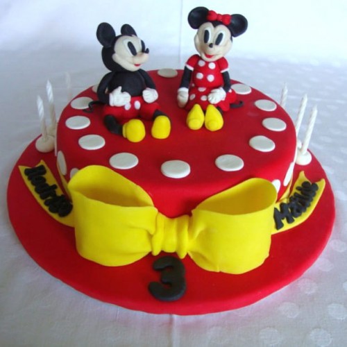 Mickey & Minnie Mouse Fondant Cake Delivery in Ghaziabad