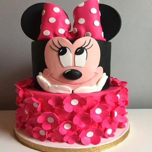 Minnie Mouse 1st Birthday Fondant Cake Delivery in Ghaziabad