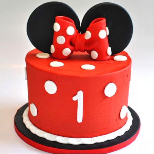 Minnie Mouse Red Fondant Cake Delivery in Ghaziabad
