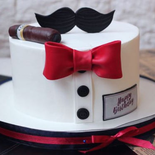 Mustache & Bow Tie Cake Delivery in Ghaziabad