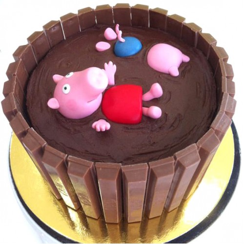 Peppa Pig Chocolate Kit Kat Cake Delivery in Ghaziabad