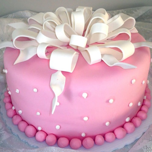 Pink Designer Fondant Cake Delivery in Ghaziabad