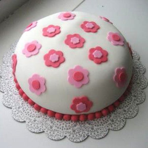 Pure Love Floral Fondant Cake Delivery in Ghaziabad