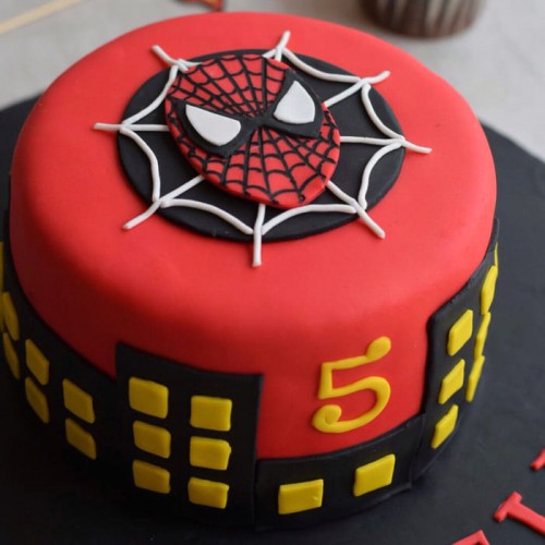 Round Fondant Spiderman Cake Delivery in Ghaziabad
