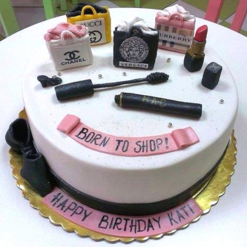 Shopaholic Theme Fondant Cake Delivery in Ghaziabad