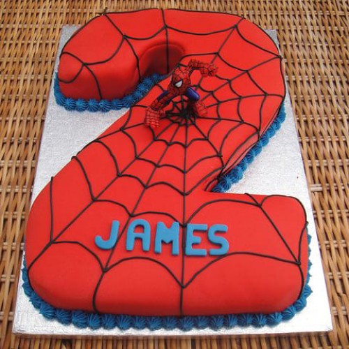 Spiderman 2 Number Fondant Cake Delivery in Ghaziabad