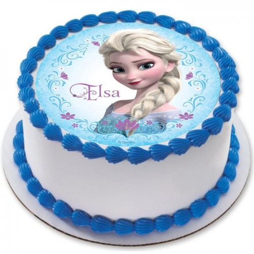 Disney Elsa Frozen Round Photo Cake Delivery in Delhi