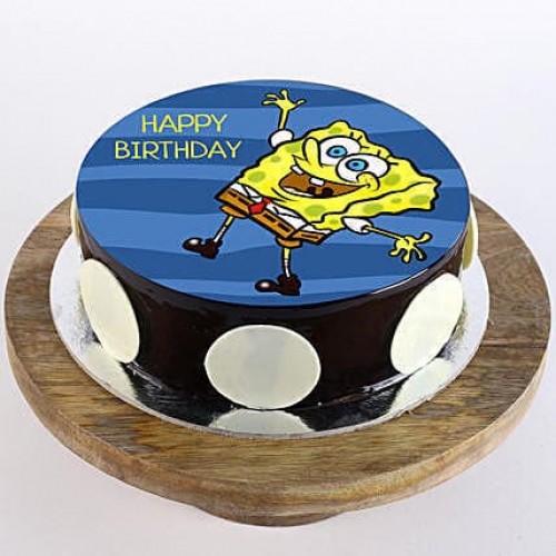 Happy SpongeBob Chocolate Photo Cake Delivery in Ghaziabad