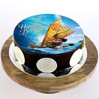 Maui & Moana Chocolate Photo Cake