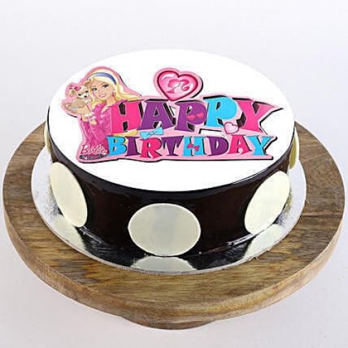 Pink Barbie Birthday Chocolate Cake Delivery in Ghaziabad