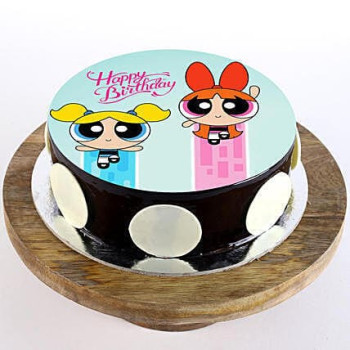 Powerpuff Girls Chocolate Photo Cake