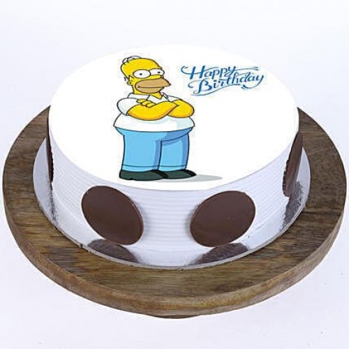 Simpsons Pineapple Photo Cake Delivery in Ghaziabad