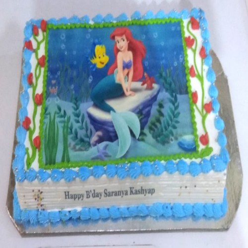 The Little Mermaid Cartoon Photo Cake Delivery in Ghaziabad
