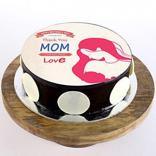 Love Mom Chocolate Photo Cake Delivery in Ghaziabad