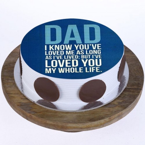 Loving Dad Pineapple Photo Cake Delivery in Ghaziabad