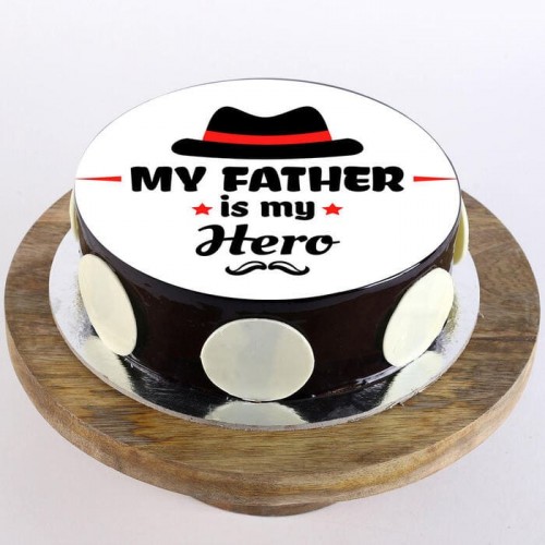 My Dad My Hero Chocolate Photo Cake Delivery in Ghaziabad