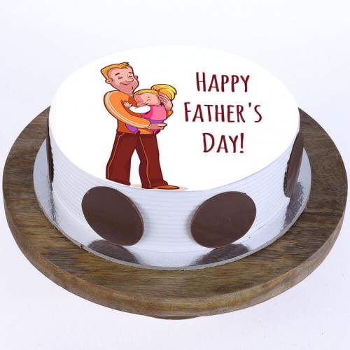Special Father's Day Pineapple Photo Cake Delivery in Ghaziabad