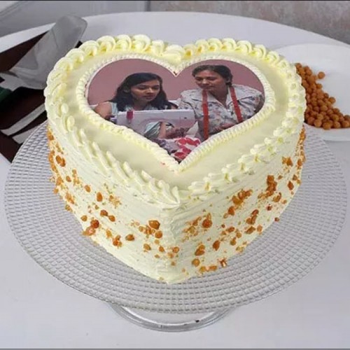 Butter Scotch Heart Shaped Photo Cake Delivery in Ghaziabad