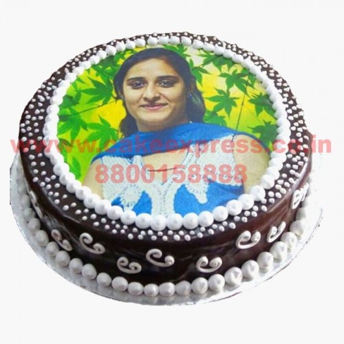 Round Choco Vanilla Photo Cake Delivery in Ghaziabad