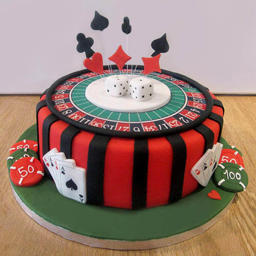 Casino Theme Birthday Fondant Cake Delivery in Ghaziabad