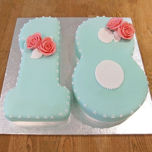 Number 18 Birthday Fondant Cake Delivery in Ghaziabad