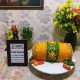 Orange Dhol Shape Fondant Cake Delivery in Ghaziabad