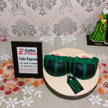 Black Open Bra Naughty Fondant Cake