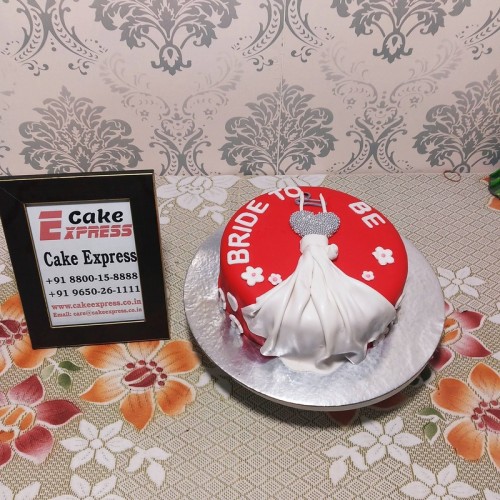 Bride to Be Theme Fondant Cake Delivery in Ghaziabad