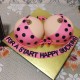 Polka Dots Pink Open Bra Fondant Cake Delivery in Ghaziabad